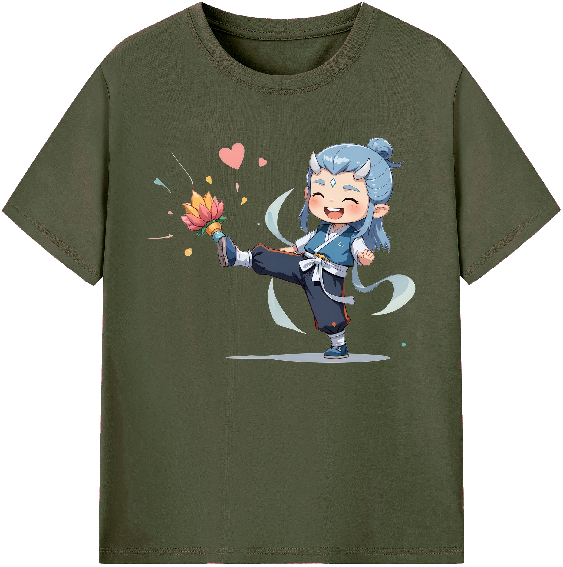 （画像用） Ne Zha 2 ナタ 魔童の大暴れ 綿100％ メンズ半袖Tシャツ｜肌触りやわらか＆通気性